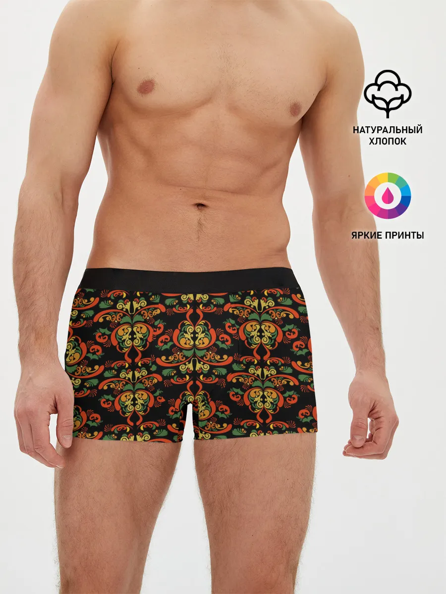 Мужские трусы боксеры / Хохломские узоры II