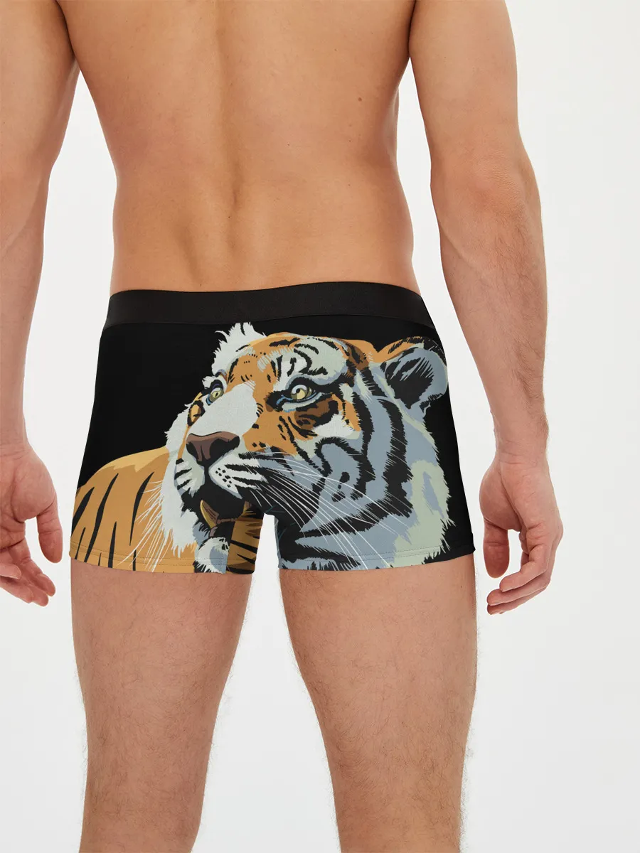Мужские трусы боксеры / Тигр перед атакой