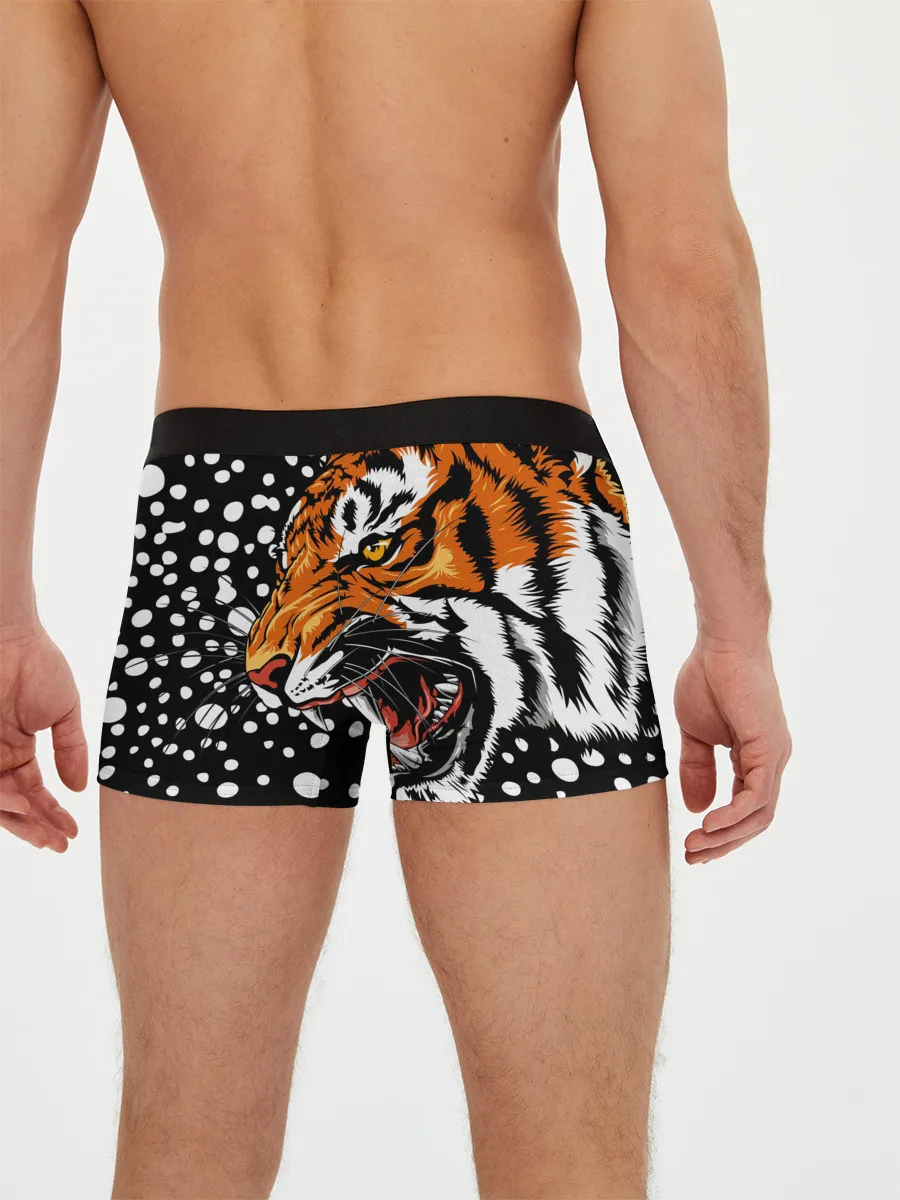 Мужские трусы боксеры / Амурский тигр и снегопад