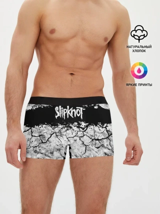 Мужские трусы боксеры / Надпись Слипкнот Рок Группа ЧБ | Slipknot