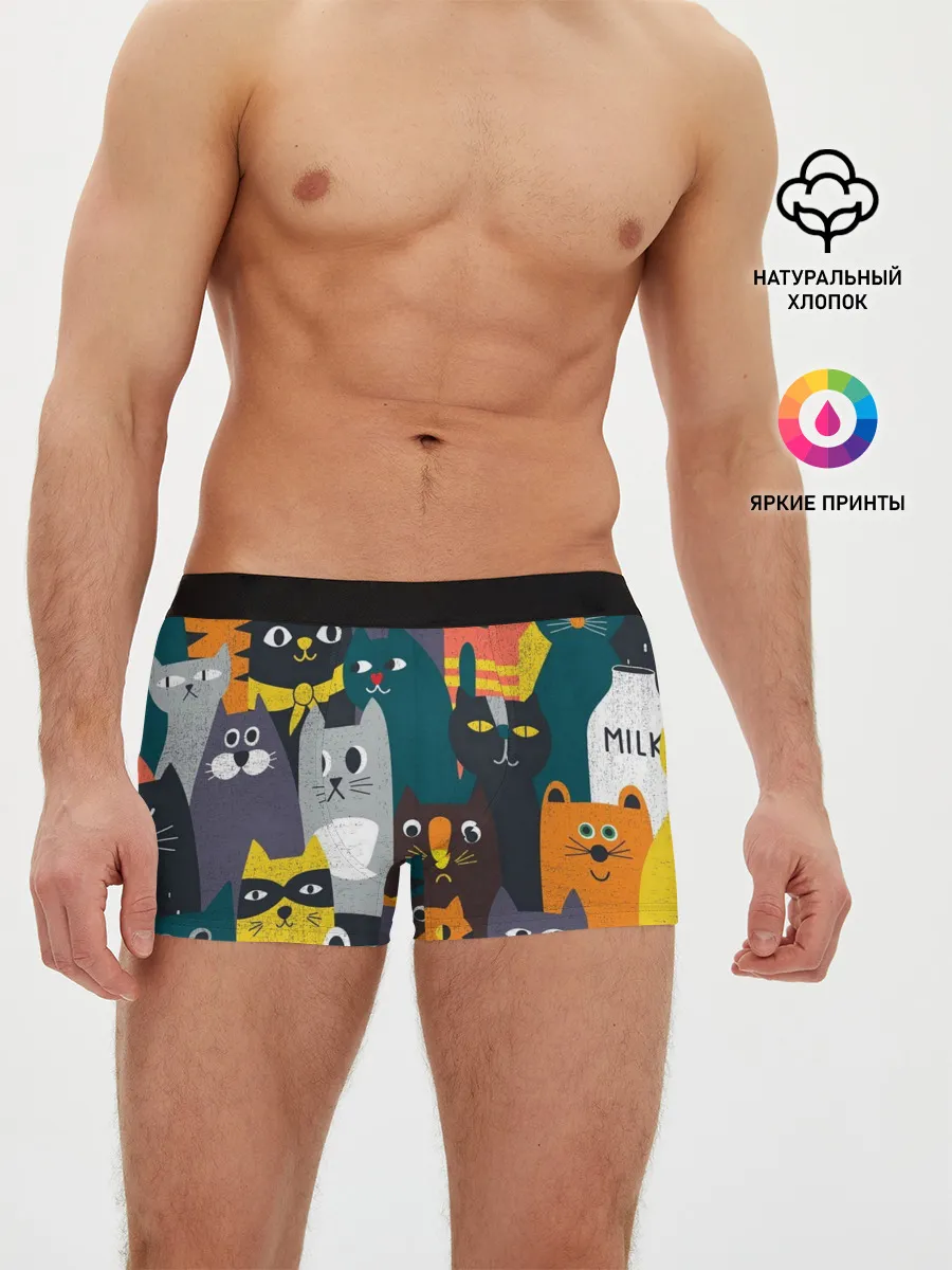 Мужские трусы боксеры / крутые коты