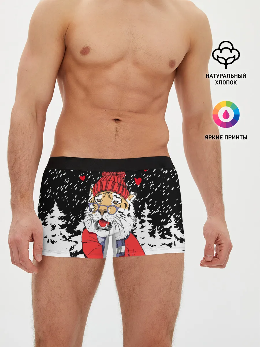 Мужские трусы боксеры / Тигр в красном