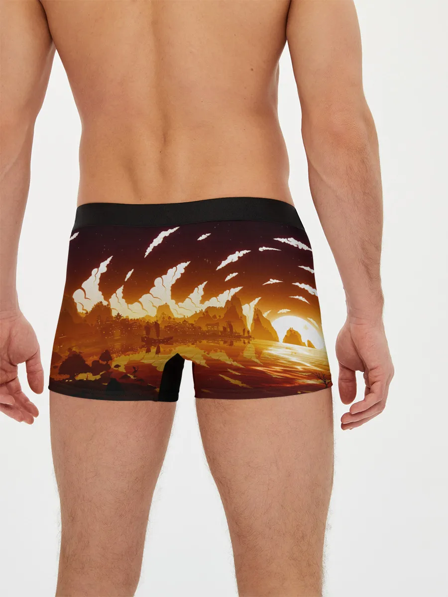 Мужские трусы боксеры / Genshin Impact - Закат над Ли Юэ