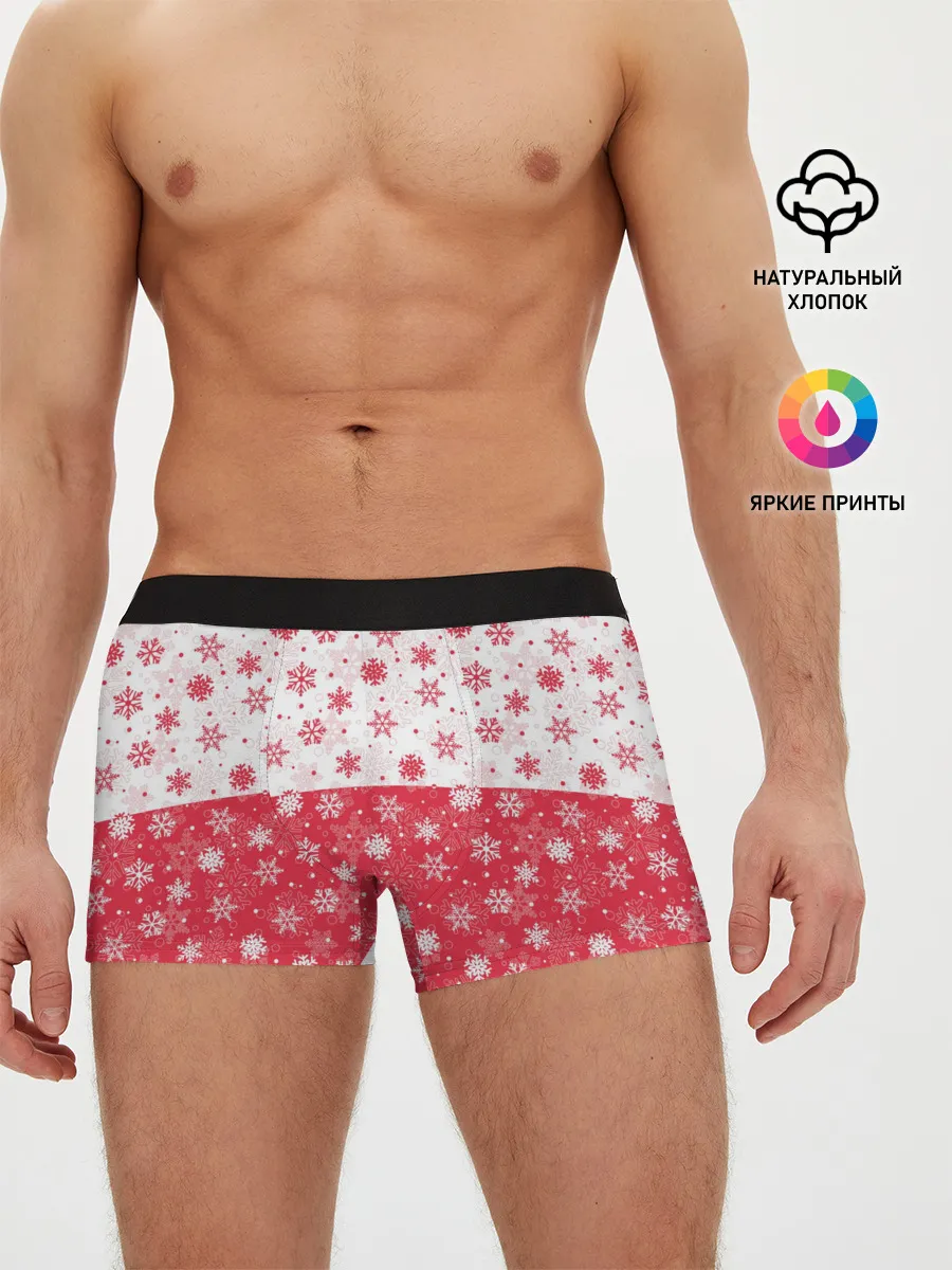 Мужские трусы боксеры / Снежинки