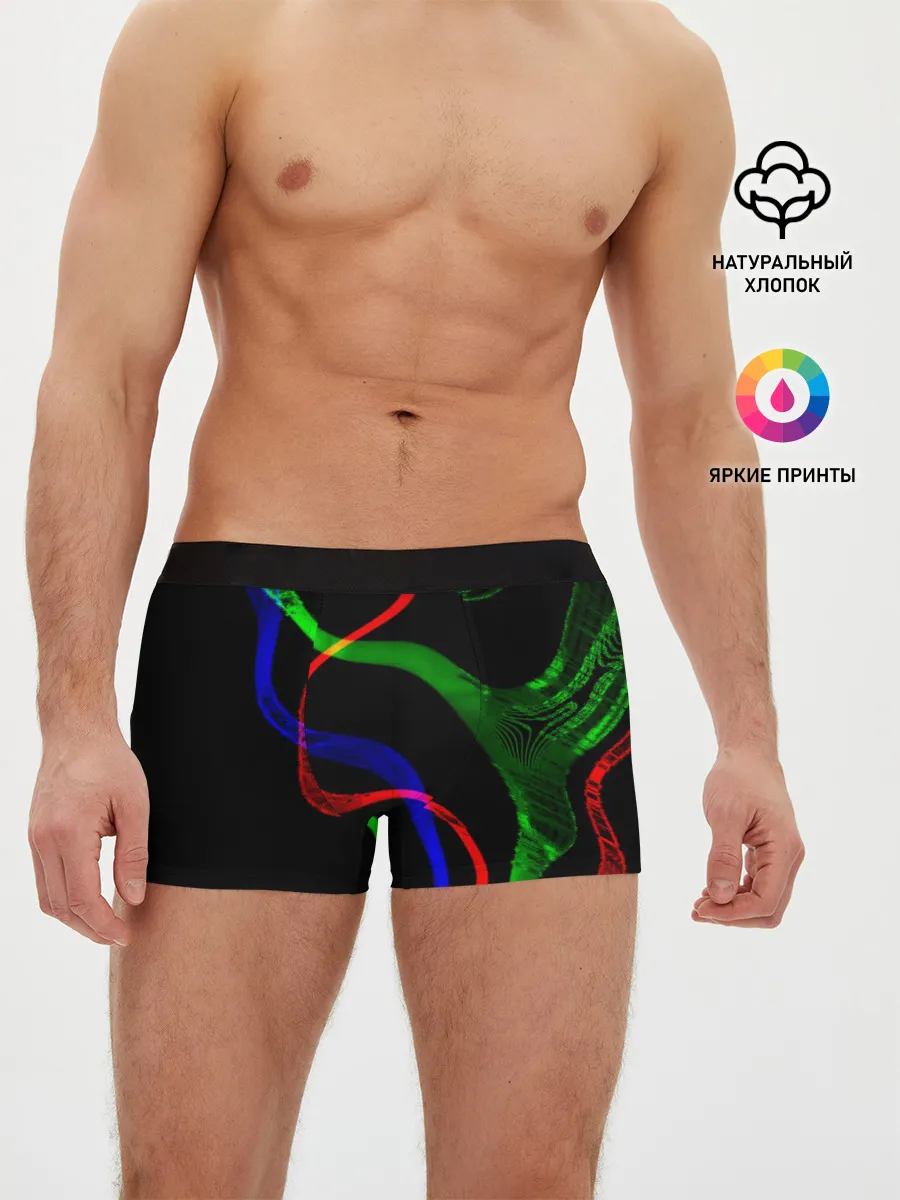 Мужские трусы боксеры / Неоновый хаос 3D/Neon chaos 3D