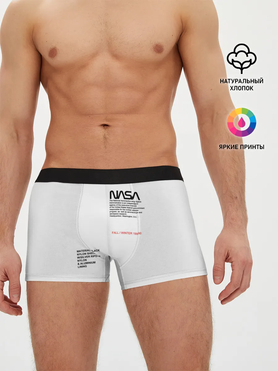 Мужские трусы боксеры / NASA БЕЛАЯ ФОРМА | НАСА WHITE UNIFORM