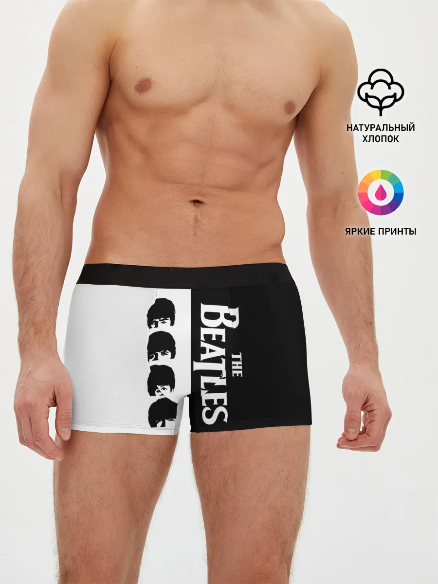 Мужские трусы боксеры / The Beatles черно - белый партер