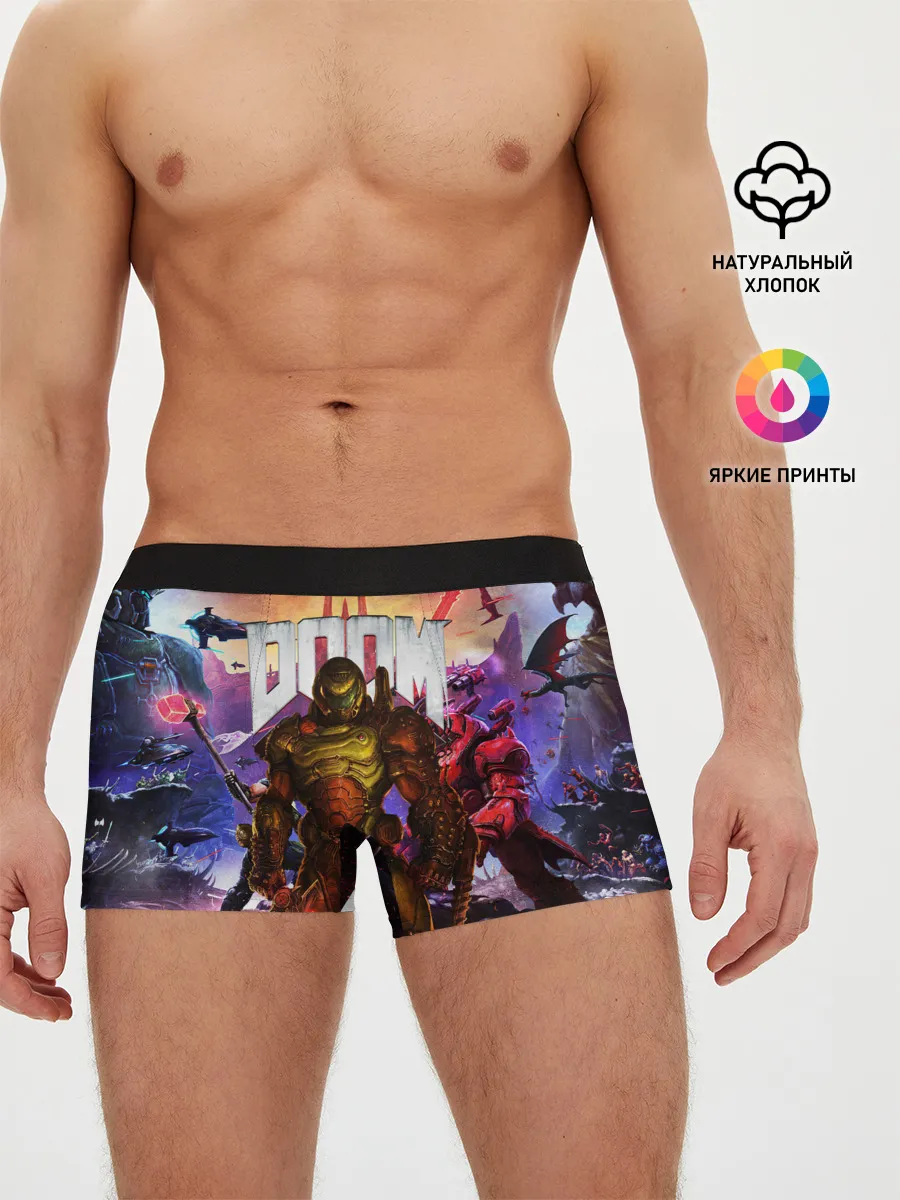 Мужские трусы боксеры / DOOM ETERNAL | ДУМ БИТВА В АДУ