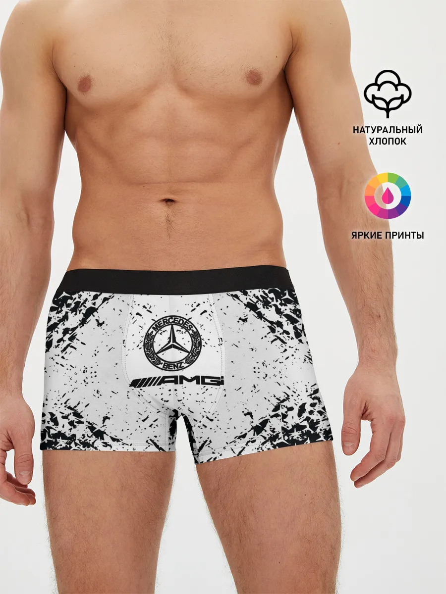 Мужские трусы боксеры / Mercedes | брызги красок,