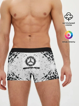 Мужские трусы боксеры / Mercedes | брызги красок,