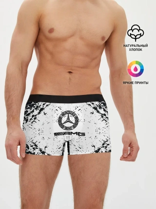 Мужские трусы боксеры / Mercedes | брызги красок,