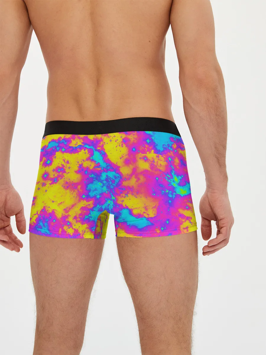 Мужские трусы боксеры / Яркая абстракция космических красок