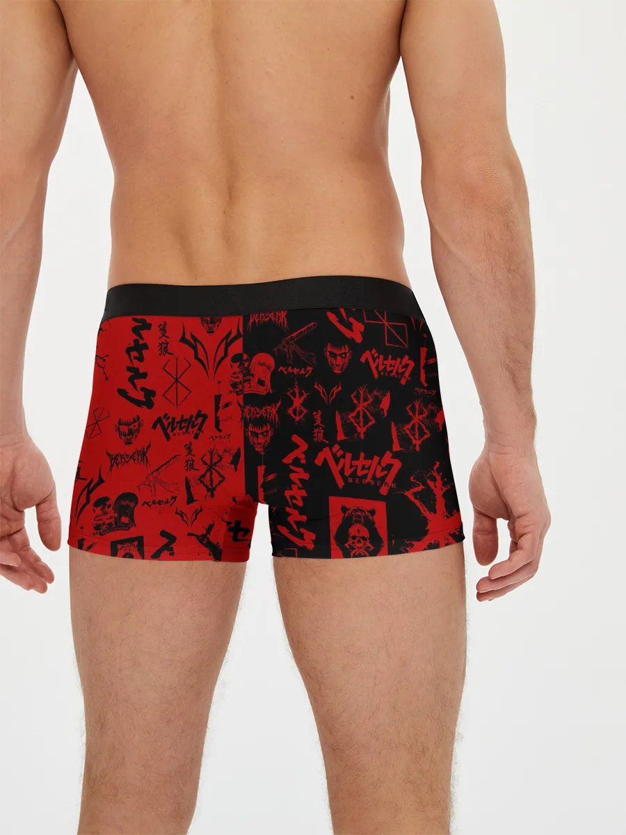 Мужские трусы боксеры / BERSERK BLACK RED | БЕРСЕРК ПАТТЕРН