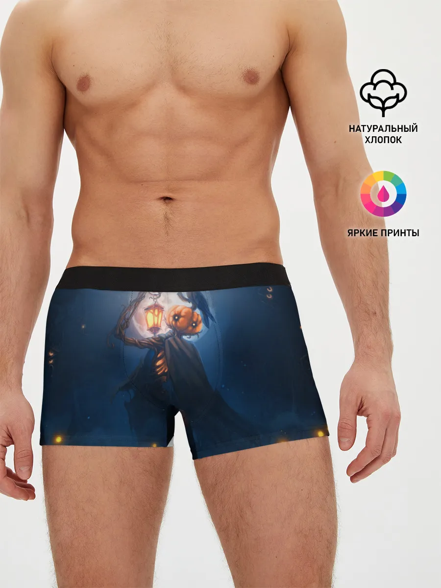 Мужские трусы боксеры / ТЫКВИННЫЙ МОНСТР В ТУМАНЕ / ХЕЛЛОУИН