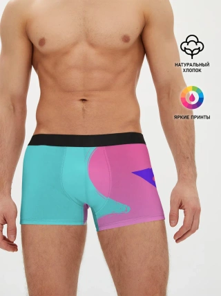 Мужские трусы боксеры / Розово-голубой градиент
