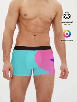Мужские трусы боксеры / Розово-голубой градиент