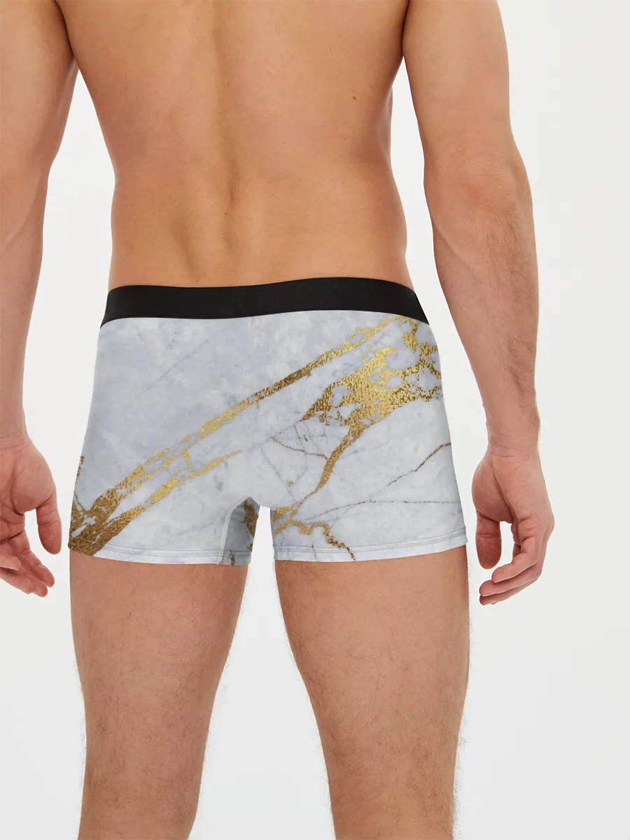Мужские трусы боксеры / Золото на белом