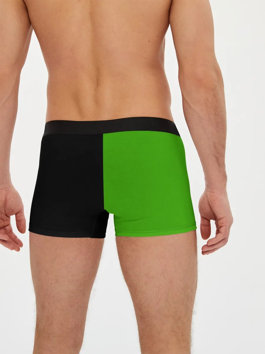 Мужские трусы боксеры / SKODA черно-зеленый