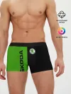 Мужские трусы боксеры / SKODA черно-зеленый
