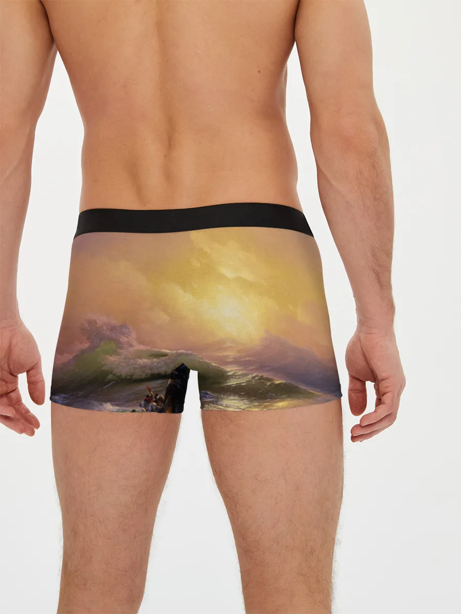 Мужские трусы боксеры / Шторм в море девятый вал
