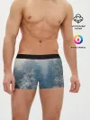 Мужские трусы боксеры / Зимний пейзаж картина маслом