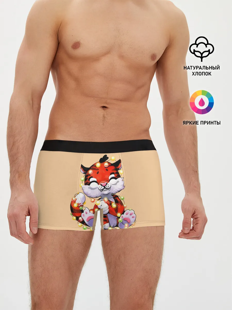 Мужские трусы боксеры / Новогодний тигрёнок