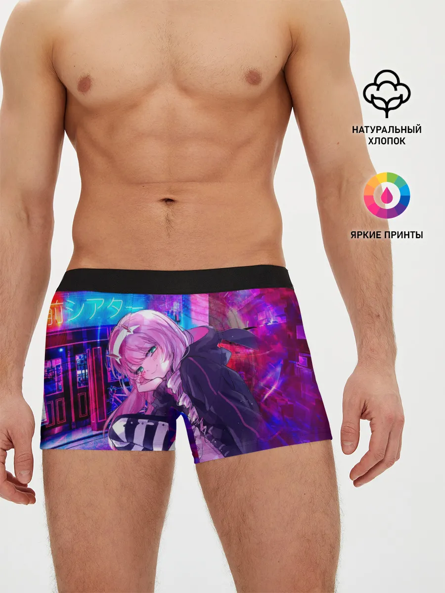 Мужские трусы боксеры / Zero Two в неоновом городе