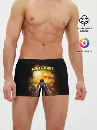 Мужские трусы боксеры / Стив против огненных Гаст | Minecraft