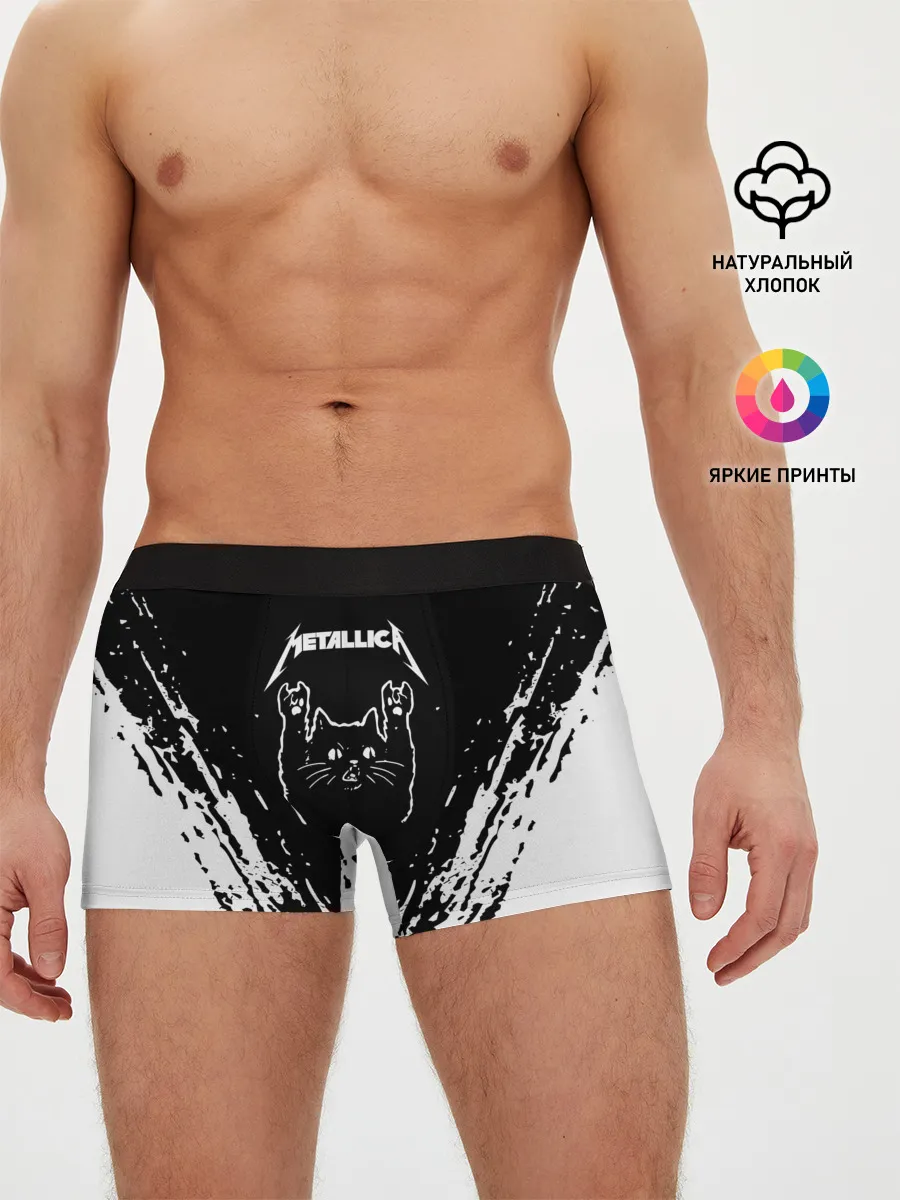 Мужские трусы боксеры / Мяуталлика / Meowtallica.