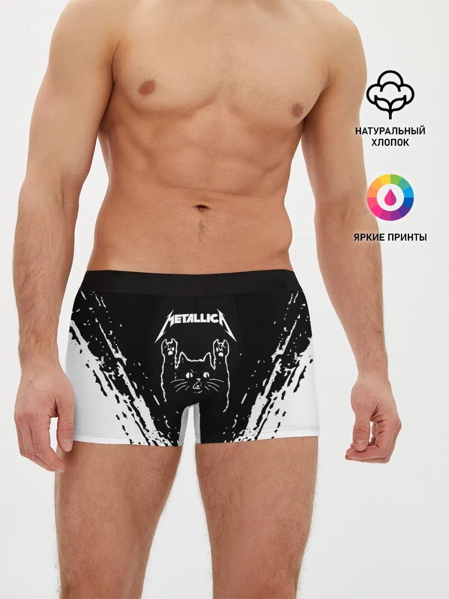 Мужские трусы боксеры / Мяуталлика / Meowtallica.