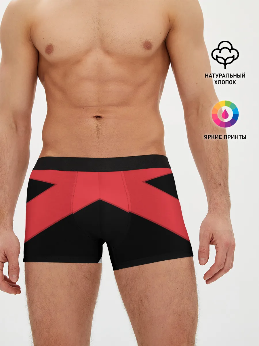 Мужские трусы боксеры / ГЕОМЕТРИЯ МИНИМАЛИЗМ | КРАСНЫЕ ПОЛОСЫ