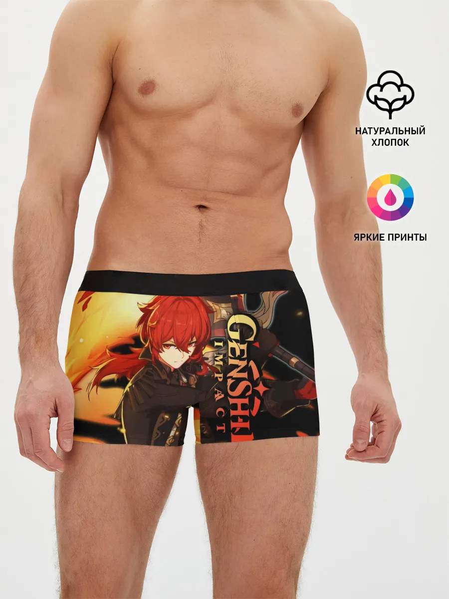 Мужские трусы боксеры / Геншин импакт: Дилюк