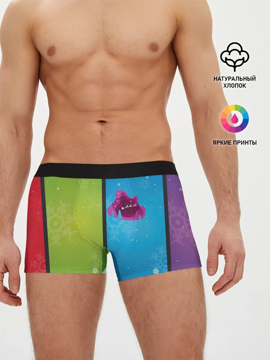 Мужские трусы боксеры / Цветное рождество Snowflake