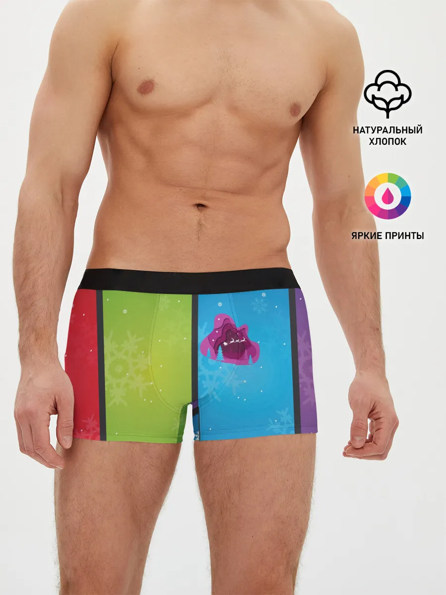Мужские трусы боксеры / Цветное рождество Snowflake