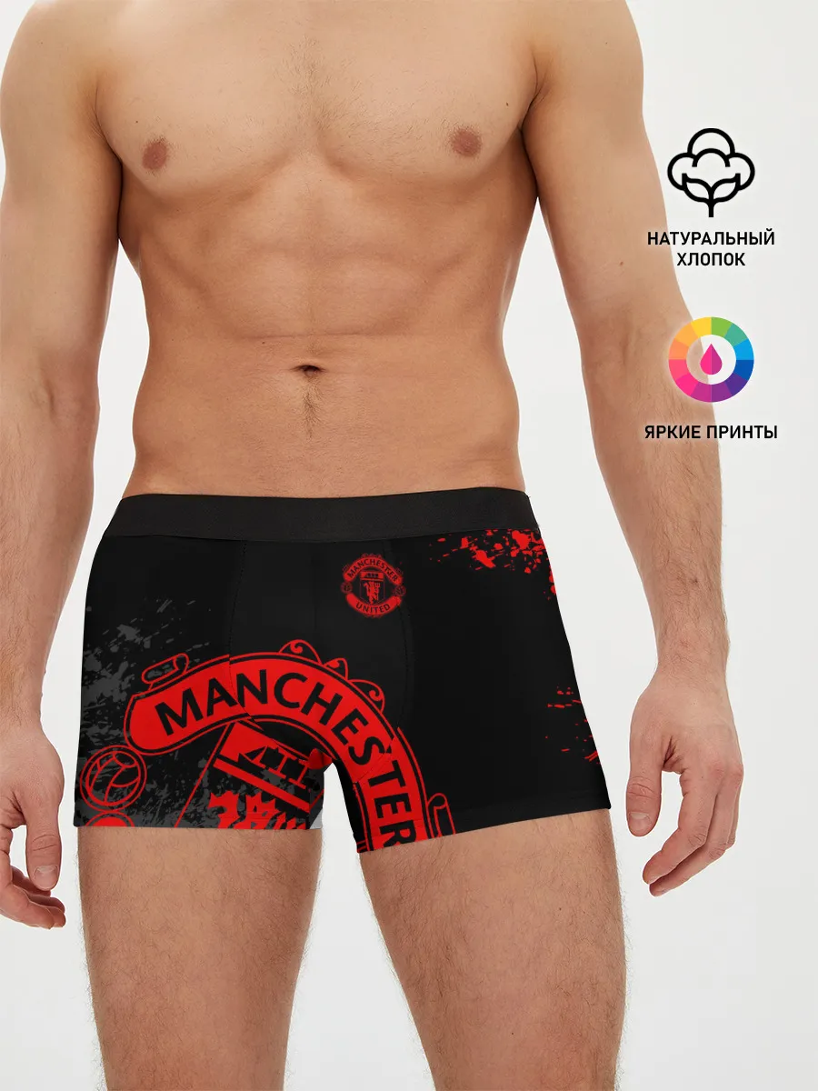 Мужские трусы боксеры / МАНЧЕСТЕР ЮНАЙТЕД КРАСНЫЙ ЛОГО