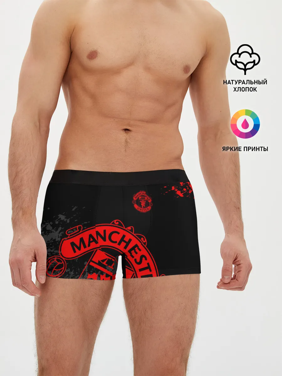 Мужские трусы боксеры / МАНЧЕСТЕР ЮНАЙТЕД КРАСНЫЙ ЛОГО