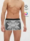 Мужские трусы боксеры / Черно-белый абстрактный узор.