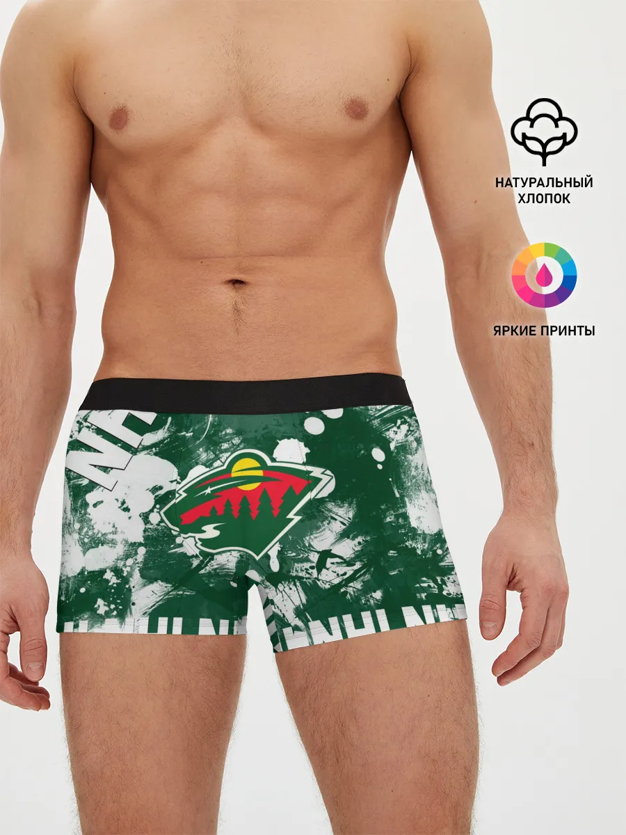 Мужские трусы боксеры / Minnesota Wild, Миннесота Уайлд