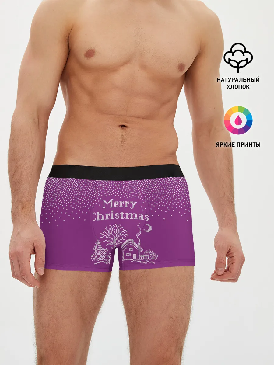 Мужские трусы боксеры / Новогодний дом.