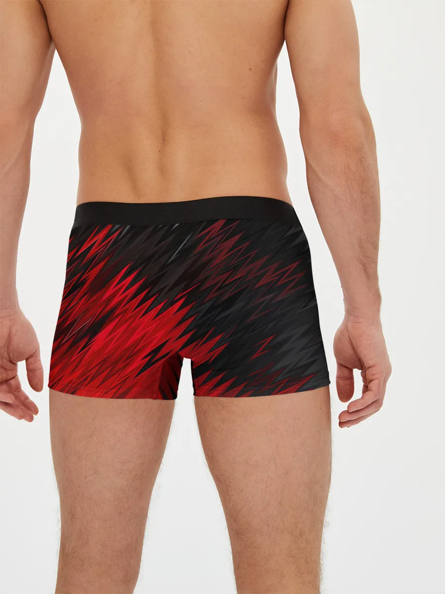 Мужские трусы боксеры / ЧЁРНО КРАСНЫЕ КРАСКИ | RED BLACK STRIPES