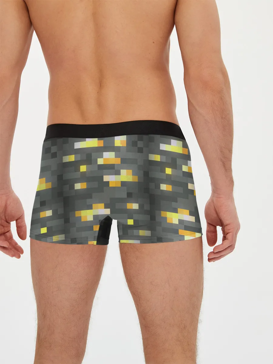 Мужские трусы боксеры / ЗОЛОТАЯ РУДА | GOLD ORE | MINECRAFT