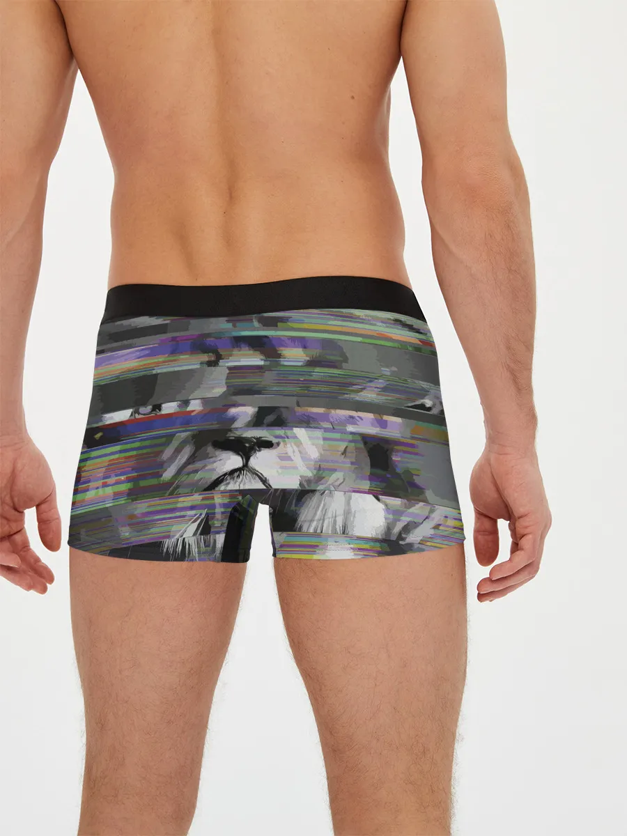 Мужские трусы боксеры / Glitch lion 2020