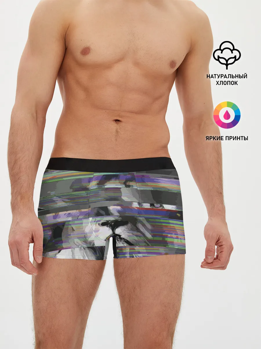 Мужские трусы боксеры / Glitch lion 2020