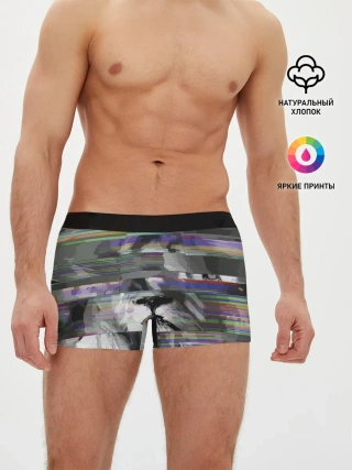 Мужские трусы боксеры / Glitch lion 2020