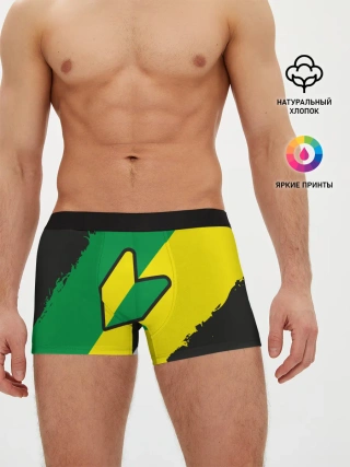 Мужские трусы боксеры / JDM GREEN YELLOW LOGO