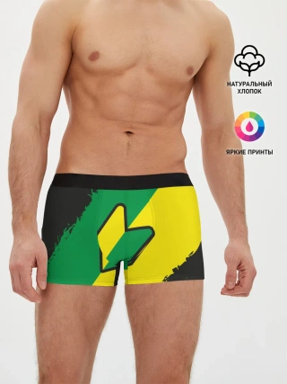 Мужские трусы боксеры / JDM GREEN YELLOW LOGO