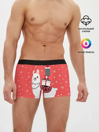 Мужские трусы боксеры / Лама. Новый год