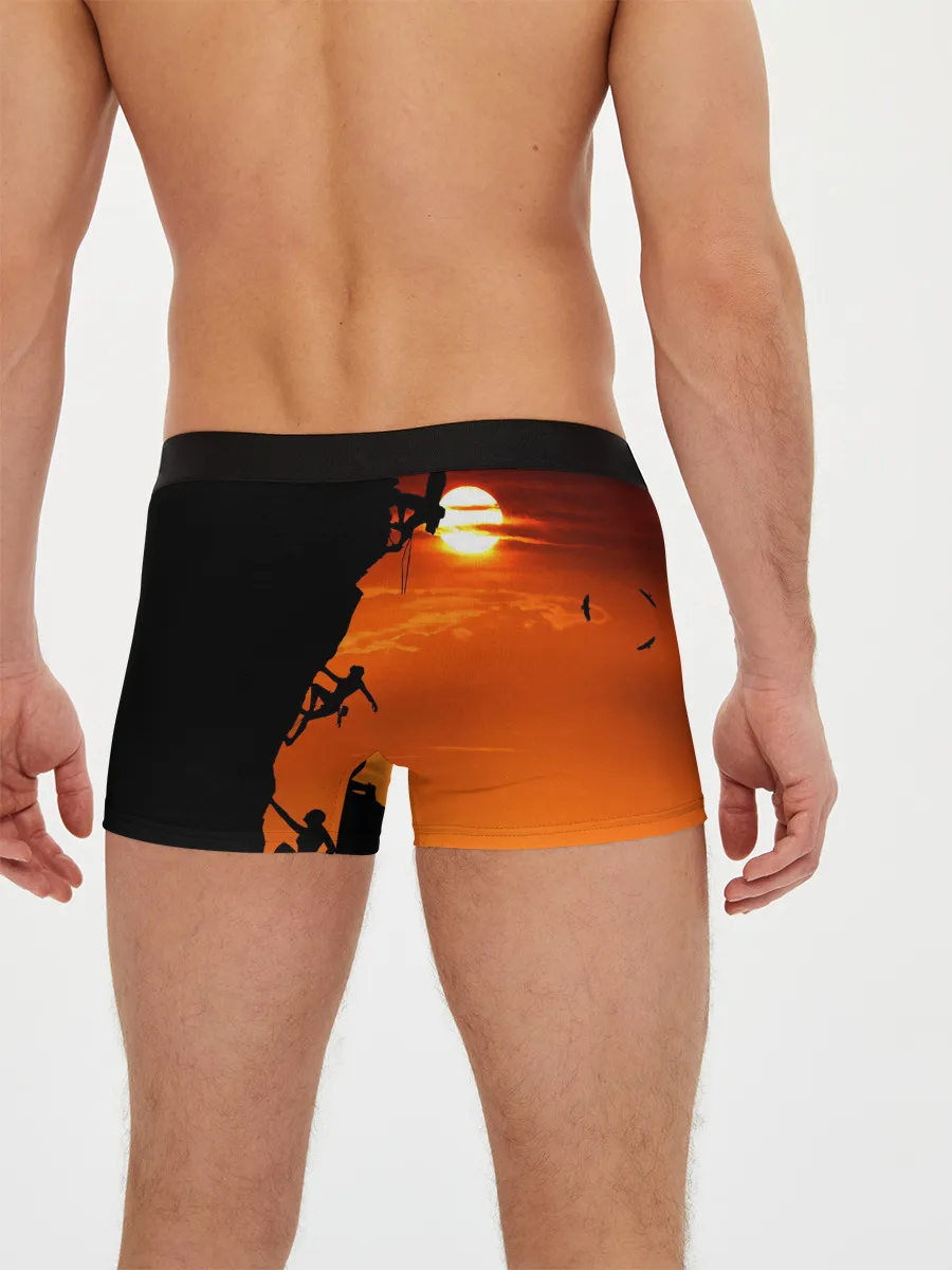 Мужские трусы боксеры / СКАЛОЛАЗЫ В ЗАКАТЕ