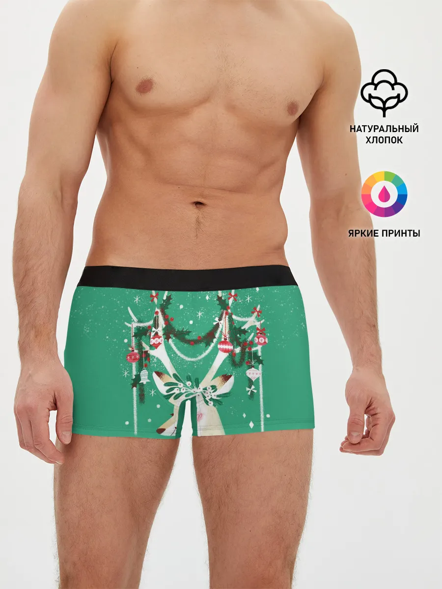 Мужские трусы боксеры / Олень. Новый год