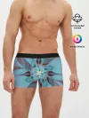 Мужские трусы боксеры / Абстрактный цветок. Голубой.